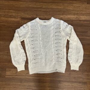 Jessica Simpson Cozy White Crew Neck Sweater